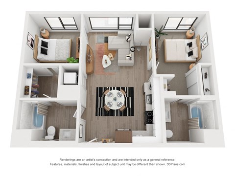 Two bedroom floor plan The Mansion_C7